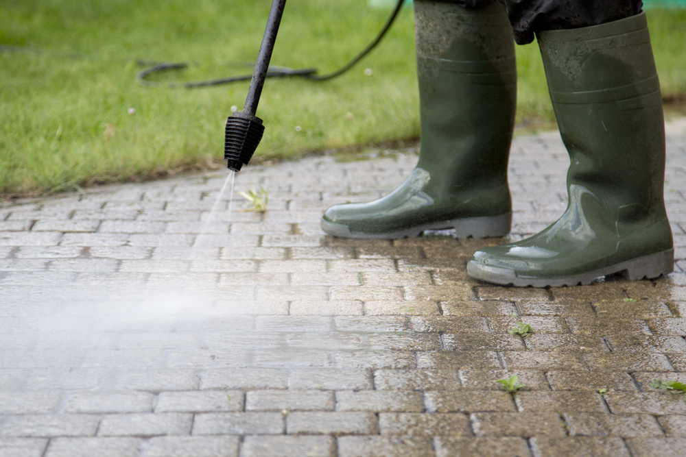 Cleaning a slippery walkway